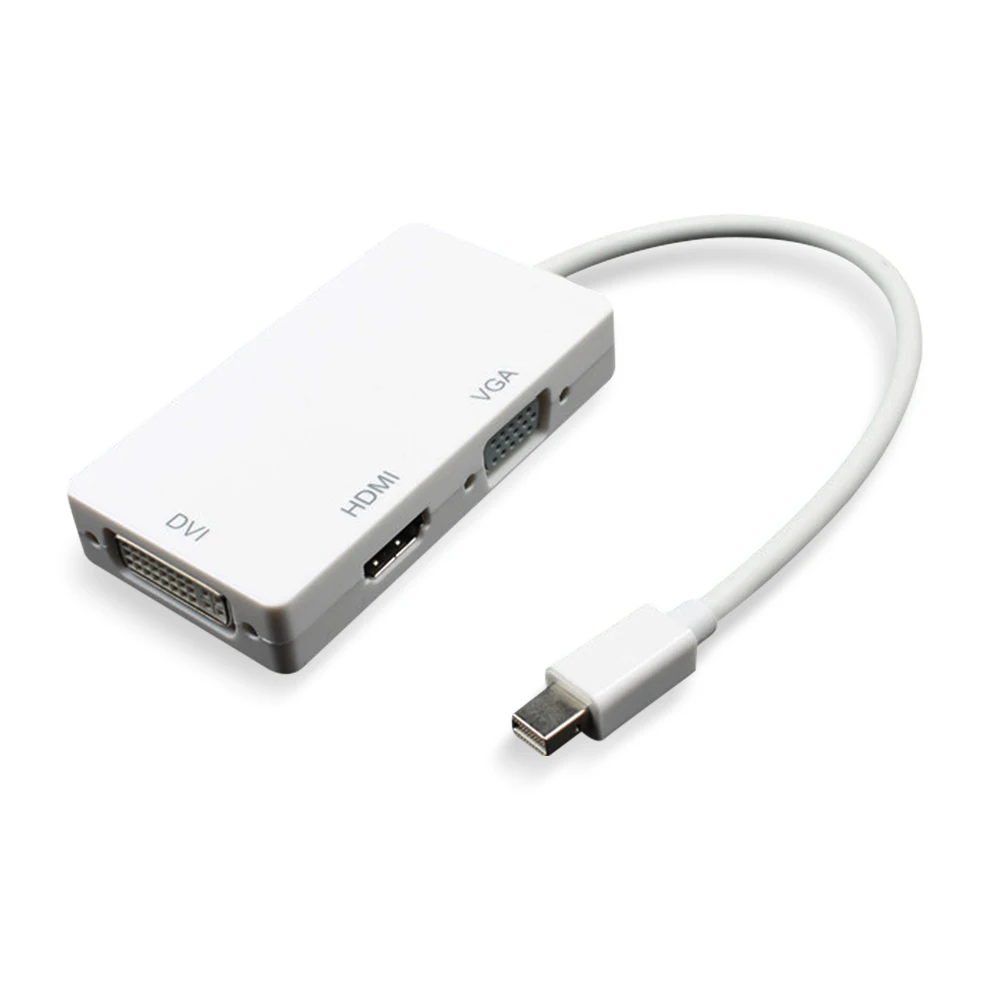 

Multiport Thunderbolt mini DP DisplayPort to HDMI VGA DVI Adapter Cable 3 in 1 mini DP PC TV Adapter support 1080P