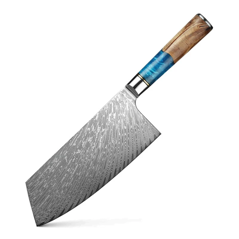 

Cleaver Knife 7.5 inch Vegetable Damascus steel Chinese Chef knife stainless steel Solidied wood Handle with Gift Box