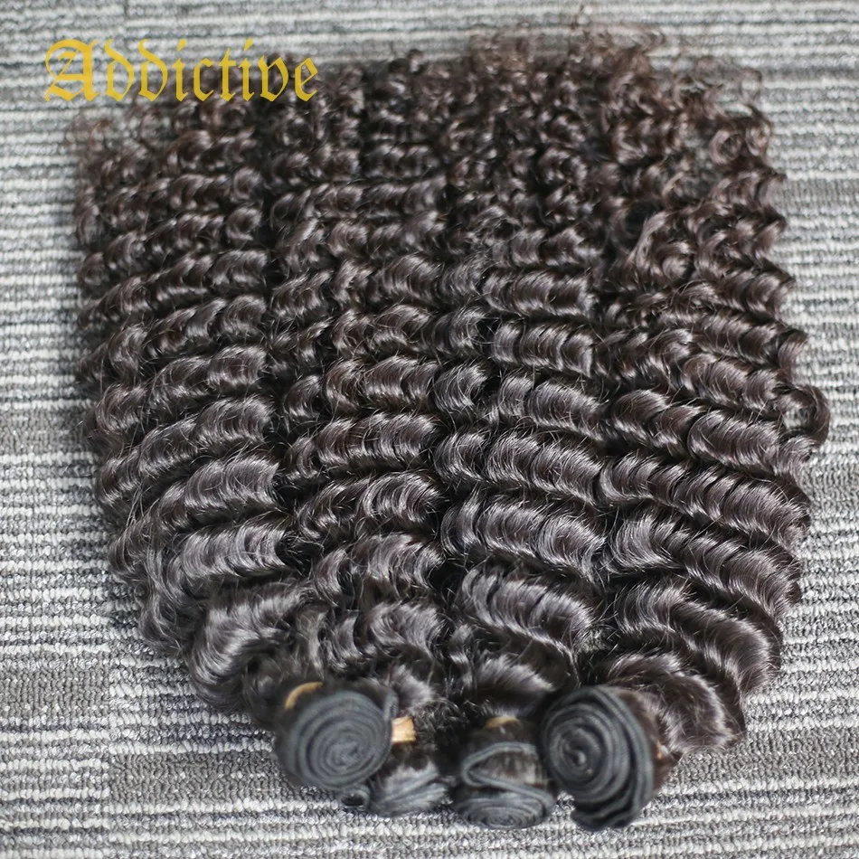 

Addictive Wholesale THuman Hair Weft 100% Human Hair Bundles Brazilian Remy Deep Curly Bundle Extensions