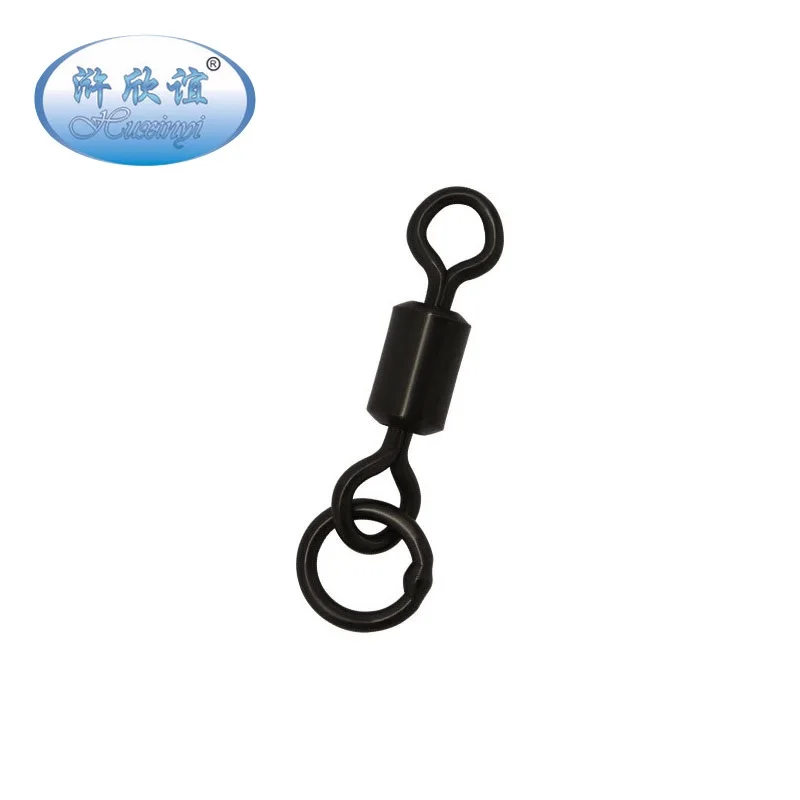 

Carp Fishing Rolling Swivels Hair Rig Quick Change Solid Ring Swivels Matt Black Hook Ring Link Ring with Rolling Swivel