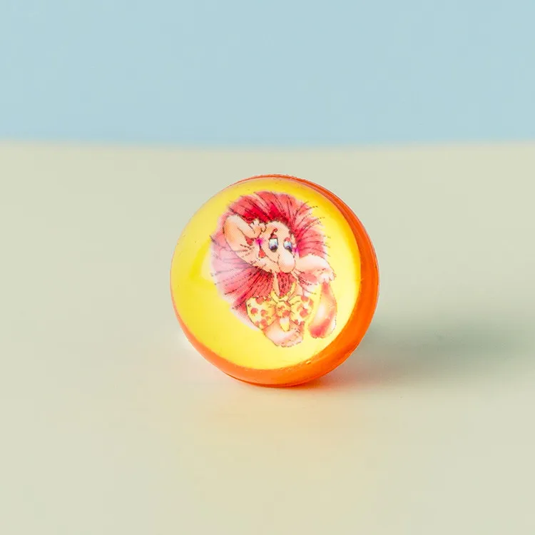 Children toys rabbit pattern eco friendly rubber bouncy balls with paper card inside   .jpg