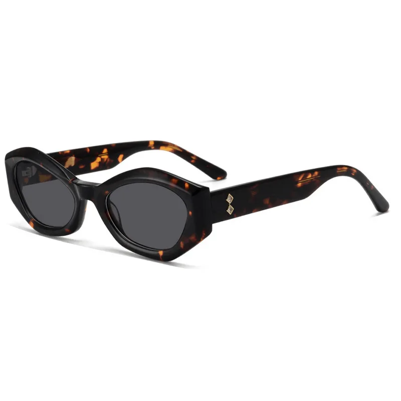

Fashionable Thick Small Frame Acetate Trend Sunglasses Polarized Irregular Diamond Sun Glasses