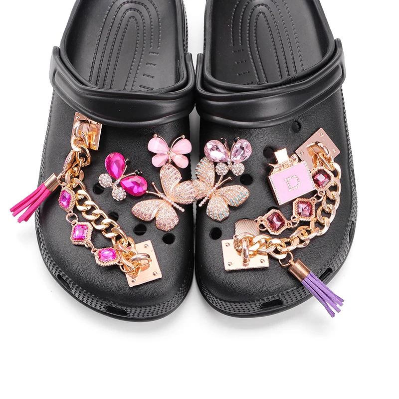 

2021 Hot Sale Designer Custom Bling Bracelet Chain Charms For Shoe Decoration Accessories For Luxury Charm Clog, Customized color