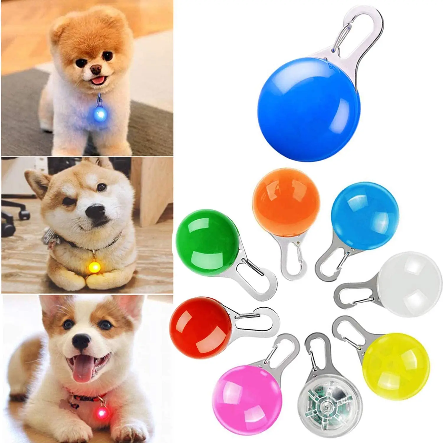 

Pet Safety Light LED Pendant Dog Tag Flashing Light Tags Cat Dog Collar, Red,pink,black,blue,orange