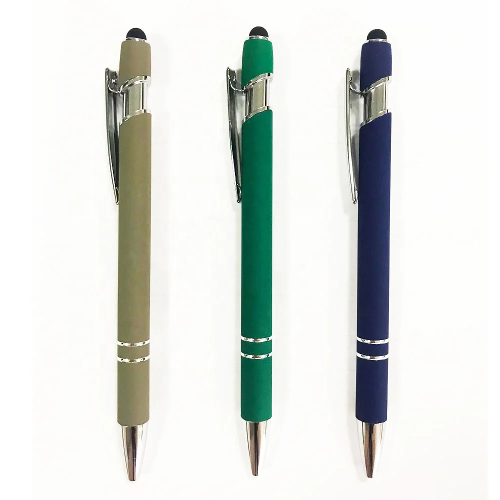 
Metal Pen in stock Promotional Click ball pen Soft Touch Screen Stylus Ballpoint Pen 