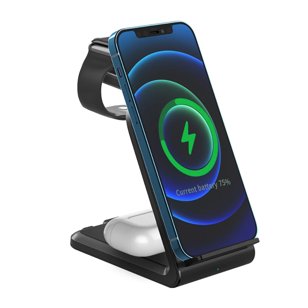 

Amazon Top Seller DropShip 4 in 1 Type C Smart Wireless Charger Phone Stand Holder Fast Charger For iPhone FOR iWatch Earphone