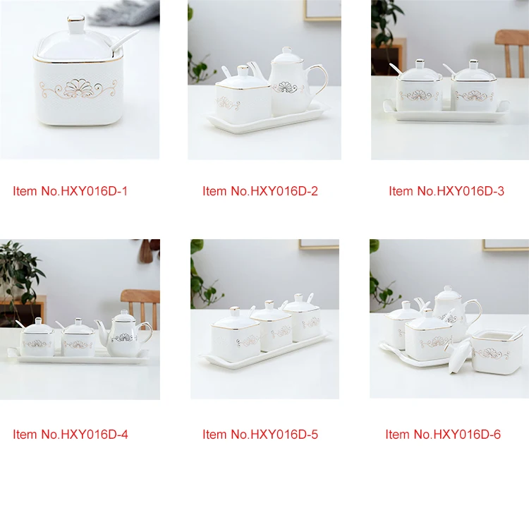 Wholesale kitchenware special design different logos durable porcelain condiment pot set.jpg