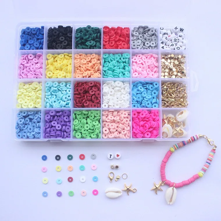 

DIY Clay Polymer Beads Clay Heishi Beads DIY SET Handmade Bead for Jewelry Making Bracelet Kits