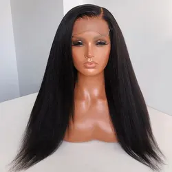 Kinky Straight Full Lace Human Hair Wigs Side Part