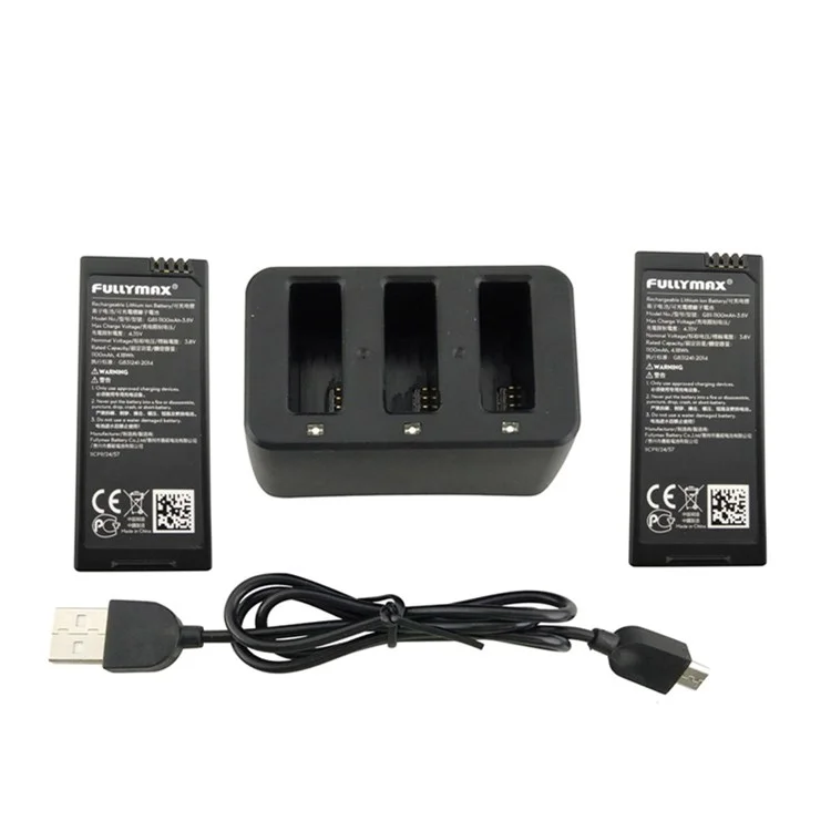 

2PCS 3.8V 1100mAh Lithium Battery and 3 in 1 Charger for TELLO Drone