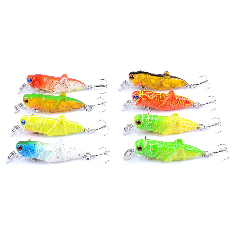 

1Pcs Grasshopper Fishing Baits 55mm/4.4g Lifelike Insect Hard Lures Flying Wobbler Artificial Bass Isca For Carp Fishing
