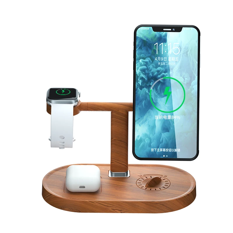 

charger stand holder for apple watch iphone 15w qi wireless charger stand cell phone charger stand, Black white