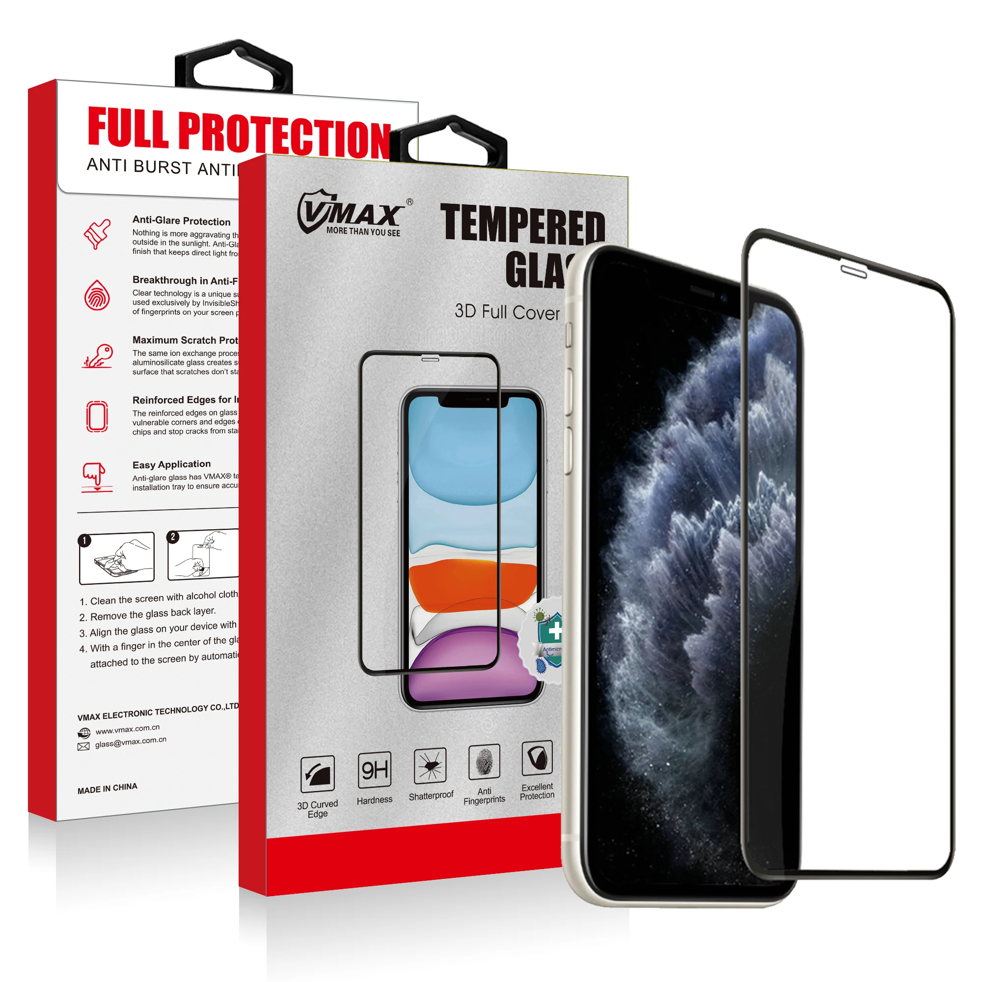 

Vmax For iPhone 11/11 Max/11R 5KG Hardness Strong Protective tempered glass screen protector