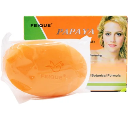 

Best Selling Natural Herbal Lighting Face Soap Remove Acne Anti Freckle Papaya Skin Whitening Soap