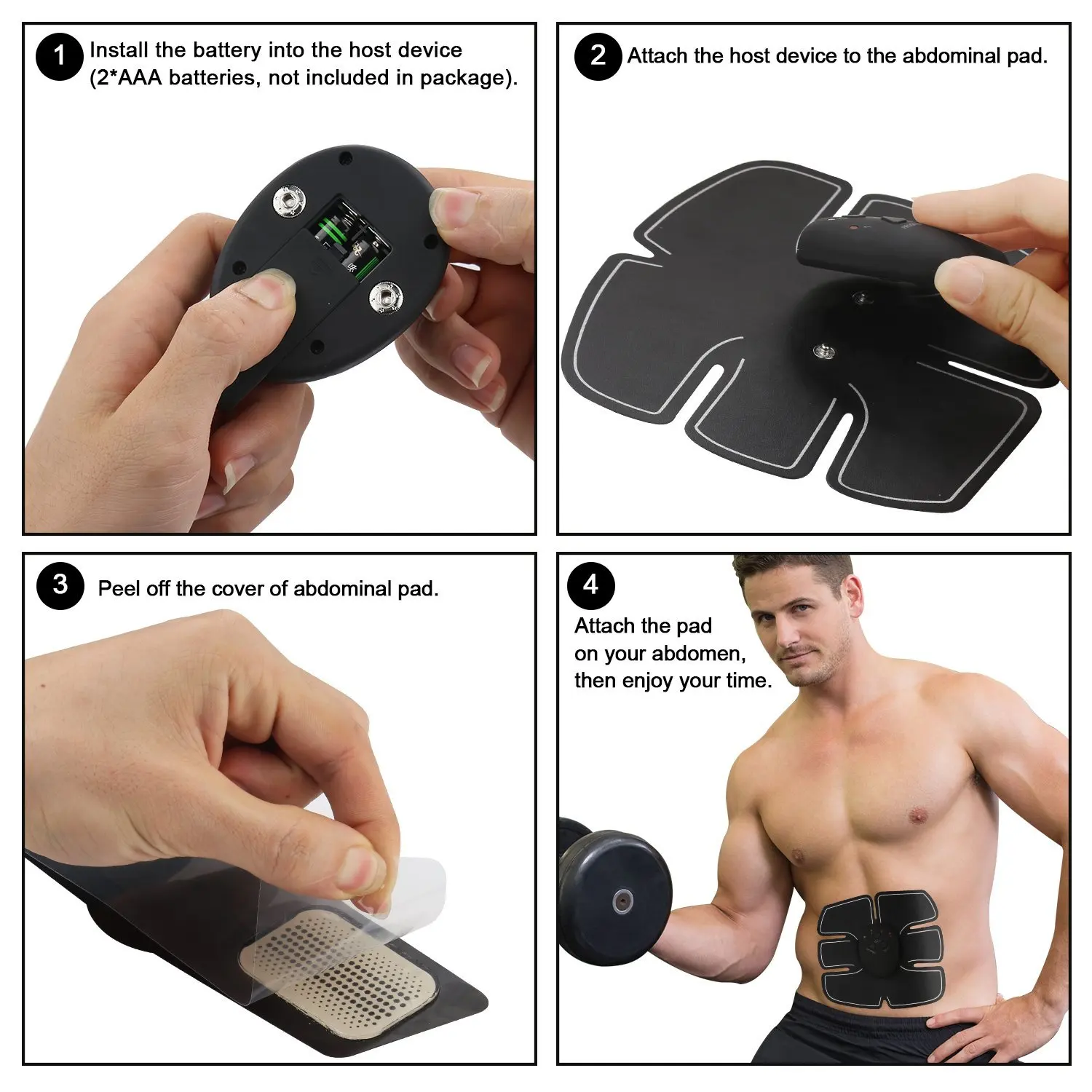 Wireless Intelligent Stomach Fat Burning Belly Reduce Physical Therapy Six Patch Pads Ems Muscle