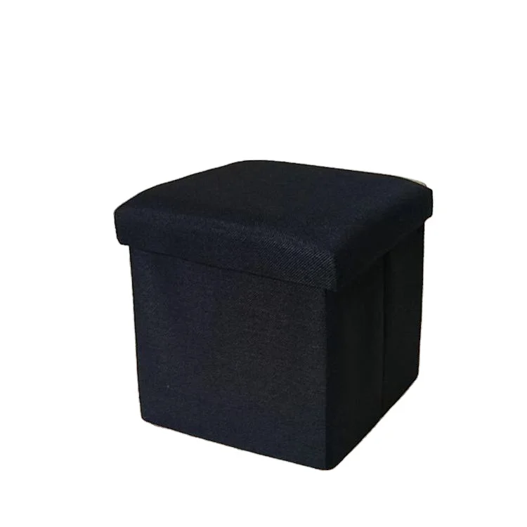 

Collapsible Folding Ottoman Versatile Space-Saving Storage Toy Box with Memory Foam Seat Max Load 100 kg Linen Storage Stool