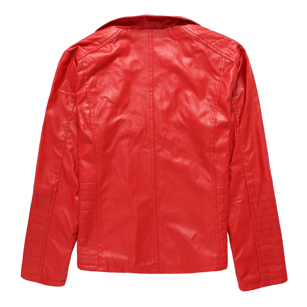 
PU Jacket for Women Autumn Casual Slim Short PU Jackets Female Coat Vintage Outwear (1705-06) 