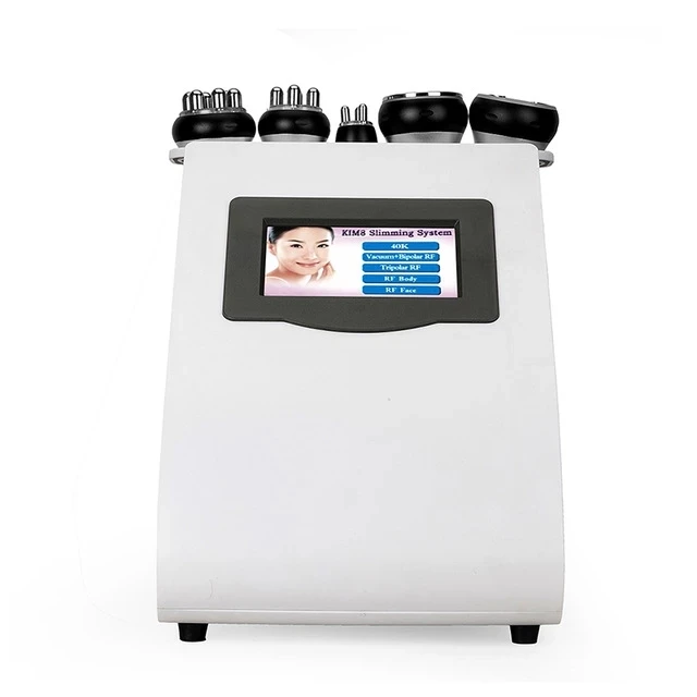 

New Technology 5 in 1 Vacuum Lipo Ultrasonic Cavitation RF Slimming Machine Best Sellers Products Salon Equipment, White