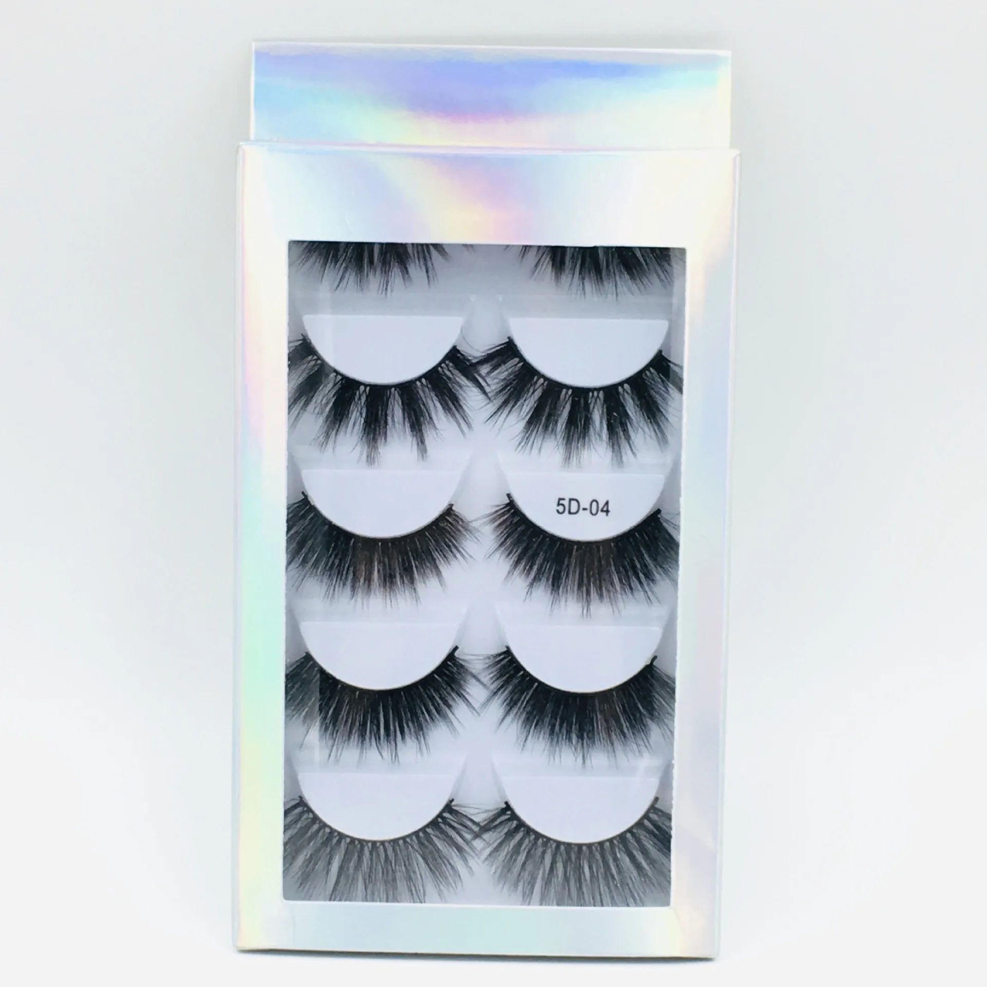 

Pure Hand Made 3D 5 Pairs Vegan Faux Mink Fluffy Eye Lashes Set With Customizable Lash Box, Natural black