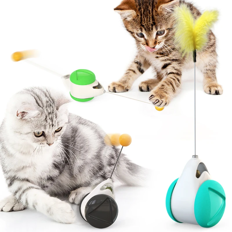 

Amazon Hot Balanced Swinging Cat Toy Interactive Cat Tumbler Teaser Toy With Catnip Ball, Blue/yellow/green