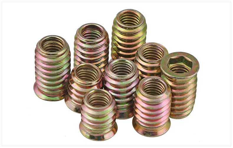 M5 M6 M8 M10 Steel Galvanized Furniture Wood Threaded Bushing D Insert