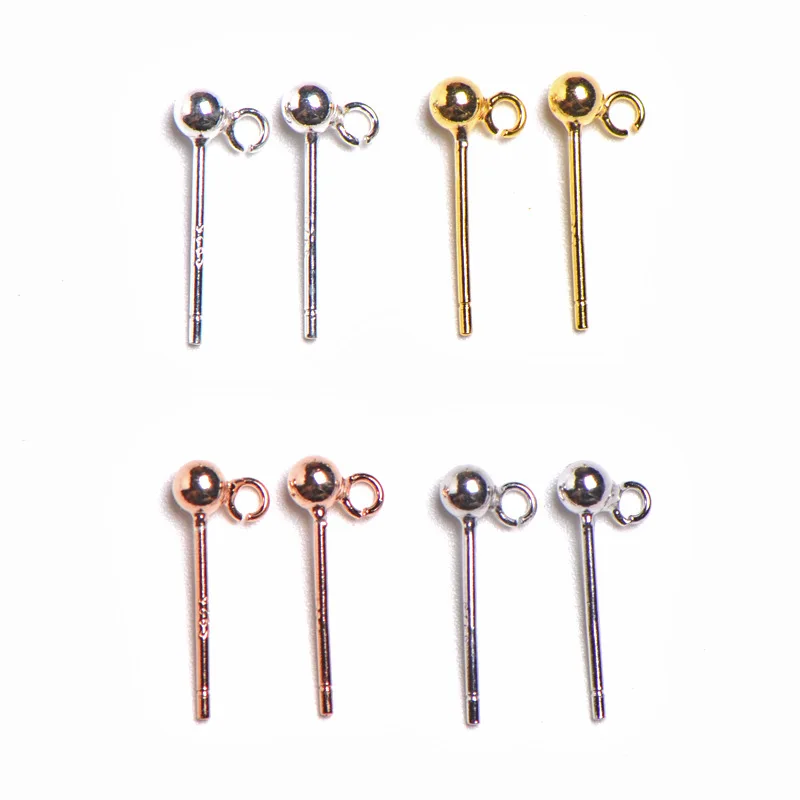 

WHOLESALE BULK PRICE 925 Sterling Silver stud earring with ring,18k gold plating ,rose gold,silver color DIY Accessories silver, Rose gold.,18k gold, 18k white gold