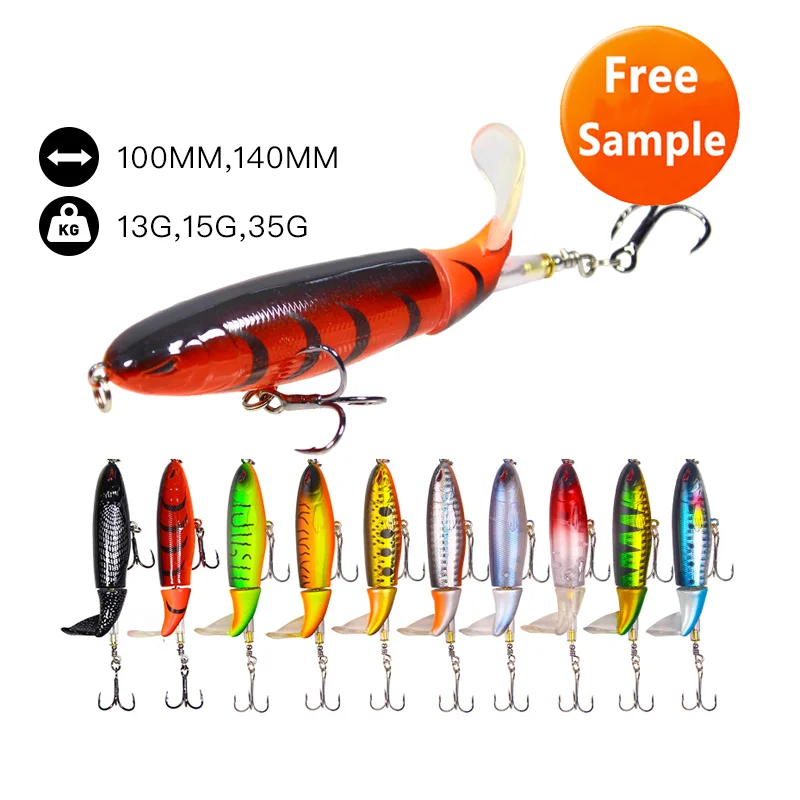

2021 Amazon Best Seller Stock Small Top Water Floating Popper Hard Fishing Lure For 13g 15g 35g, 10 colors