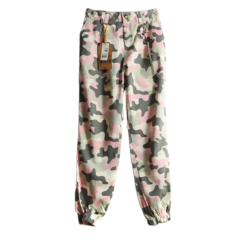 

Stock lot garments women's camouflage casual trousers ladies Girls spring autumn summer army Military street Camo Cargo Pants, Camouflage print