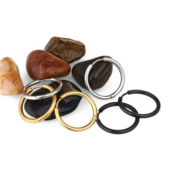 

Stainless Steel Fashion Personality Ear Studs Earing,Ear Clip Jewelry,Huggie Hoop Earrings, Ip black,gold,color platting