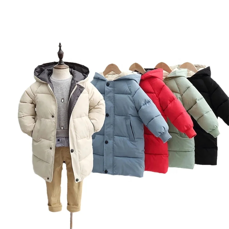 

3-8Y Children's Down Coat Winter Teenage Cotton padded Parka & Coats Warm Long Jackets Baby Boys Girls Toddler Kids down jackets