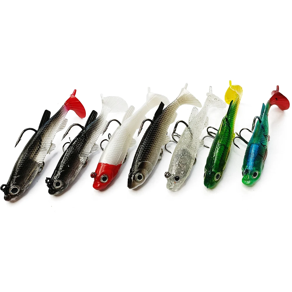 

Leading Jig Head T Paddle Tail Fish Shape Artificial Soft Lures Fishing Lure 7.5cm 13g Shad Bait, 7 colors