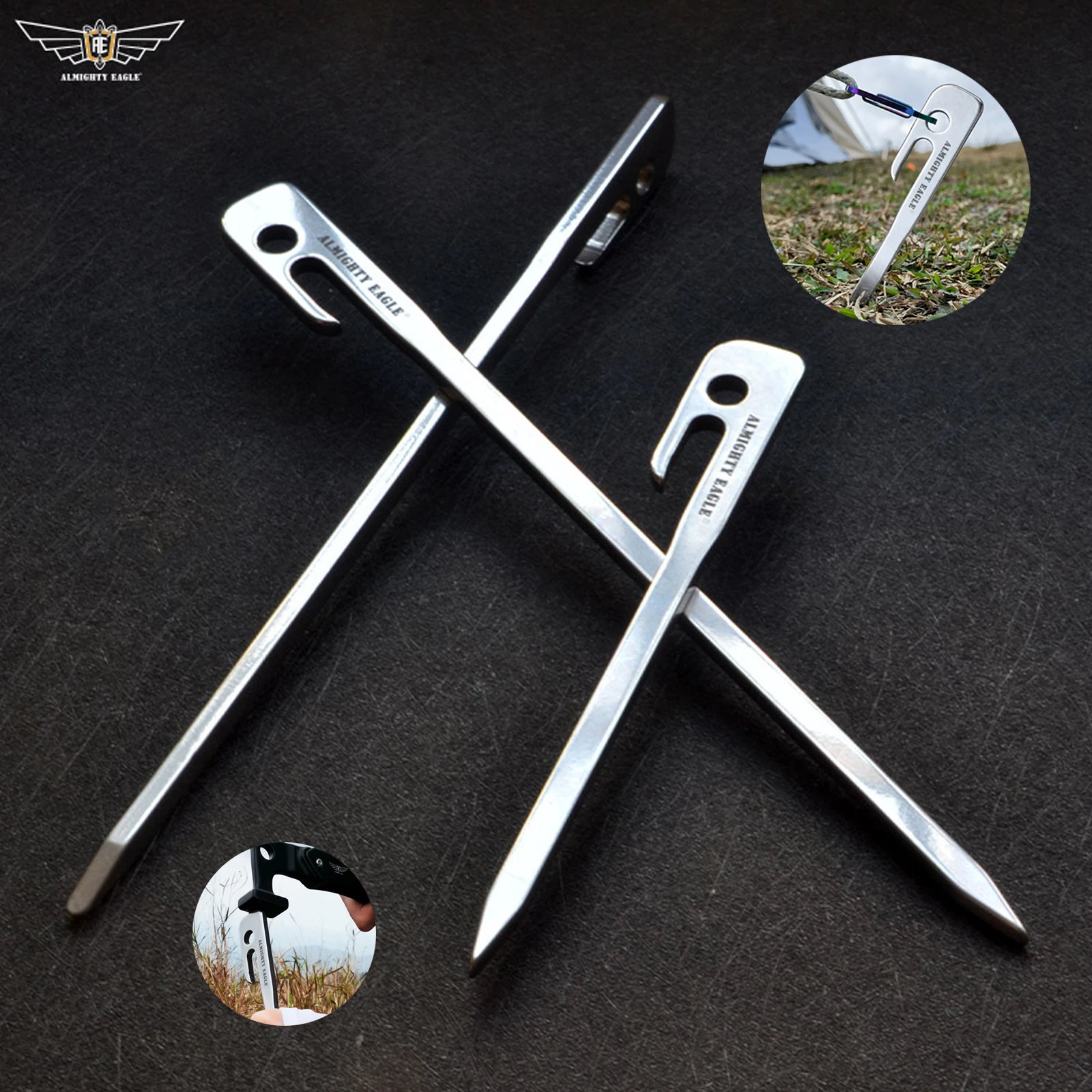 High-hardness tent ground nails stainless steel integrated camp nails outdoor camping ground pile steel nails