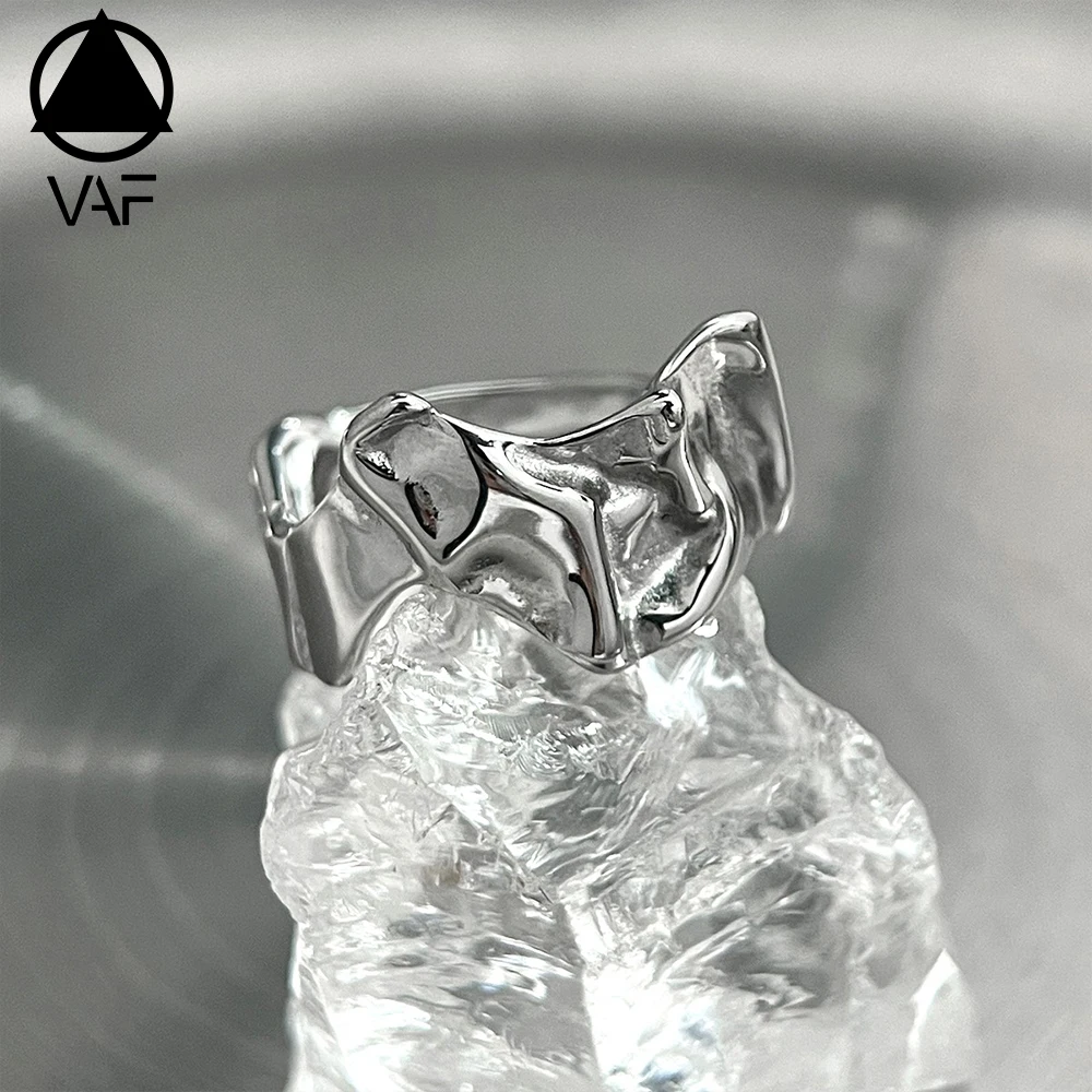 VAF HOT Designer Bague En Acier Inoxydable Ring Femme Homme Anel Masculino Stainless Steel Irregular Ring