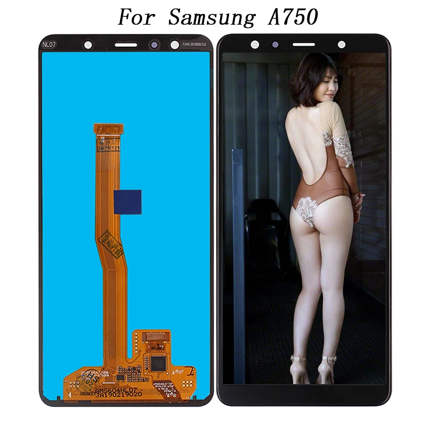 

Original LCD Touch Screen display for Samsung A7 A750 A7 2018 LCD Display Digitizer Assembly, Black/gold,samsung a750 display screen