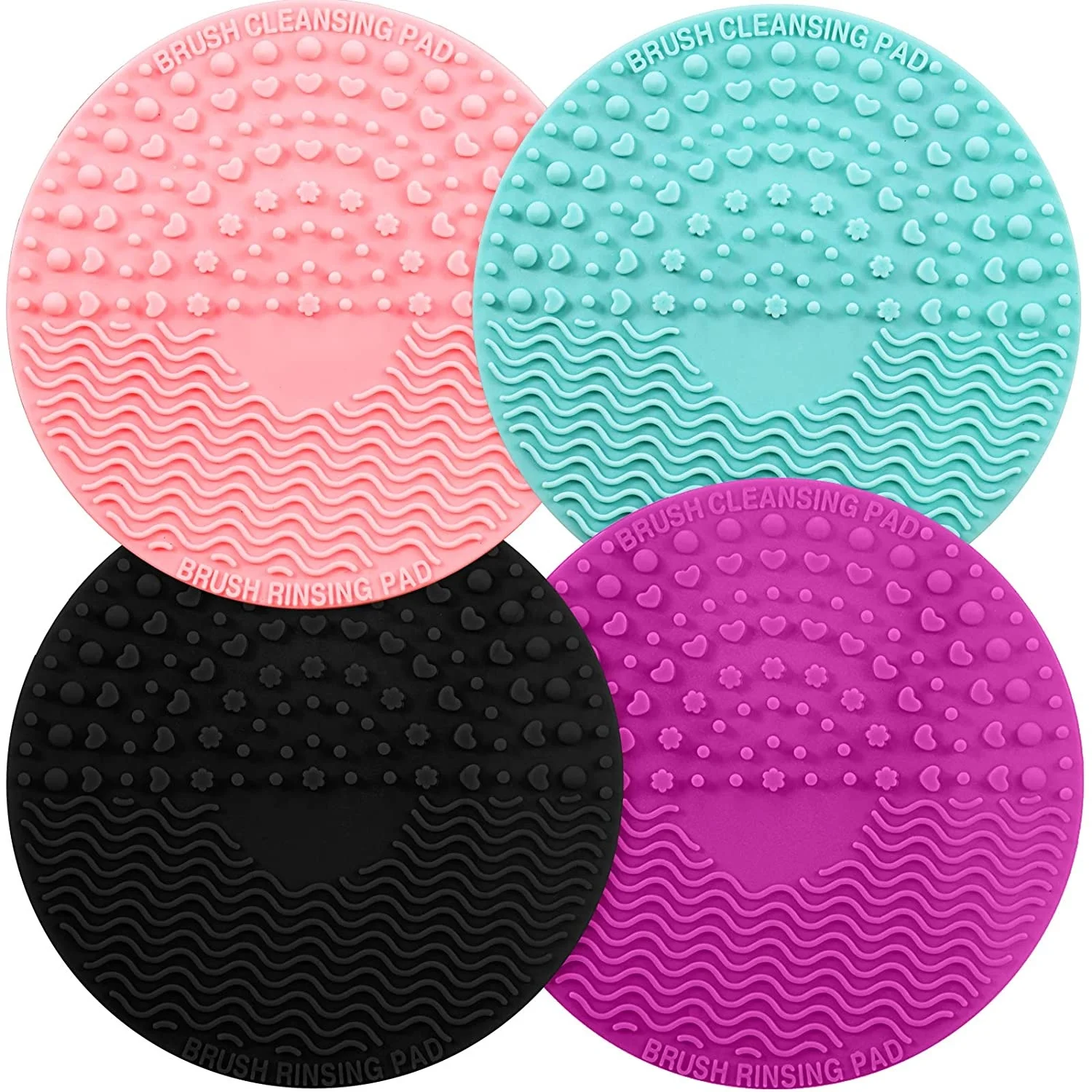 

Round Makeup Brush Cleaner Pad Silicone Makeup Brush Cleaning Mat, Hot pink or customized color