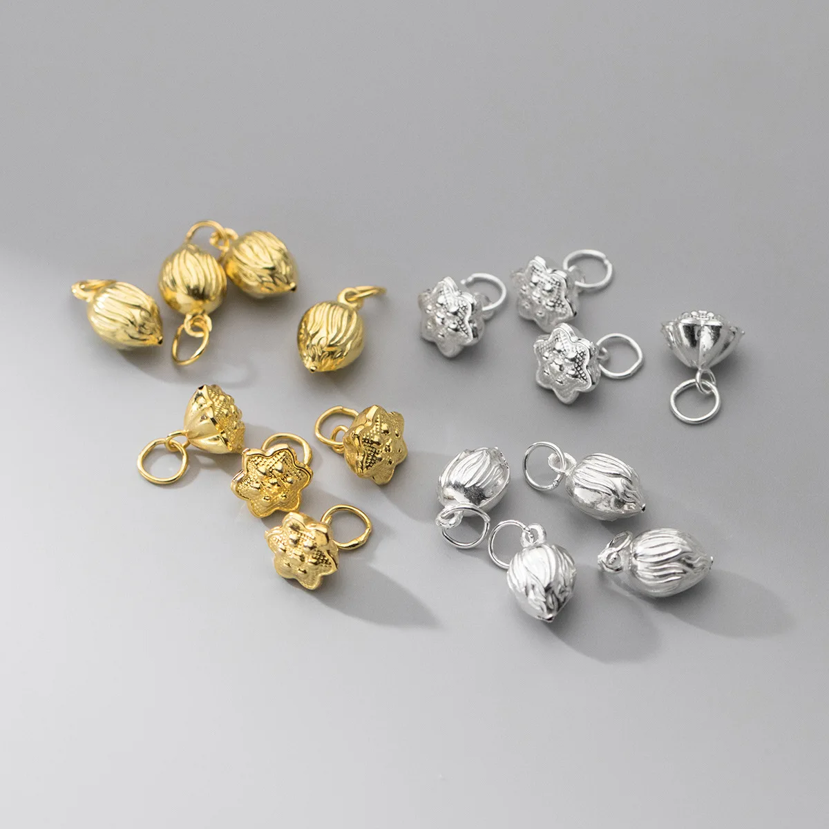 

Wholesale 18K Gold Plated Lotus Seedpod Pendant Charm 925 Sterling Silver