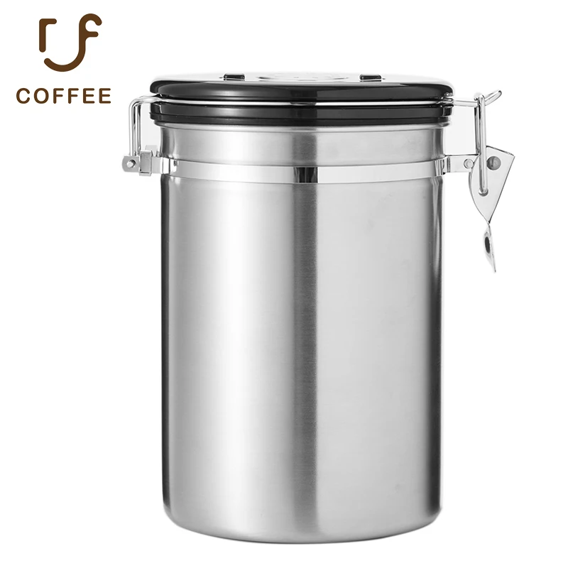 

Hot Sale Stainless Steel Coffee Bean Airtight Container Coffee Can With Exhaust Valve Lid