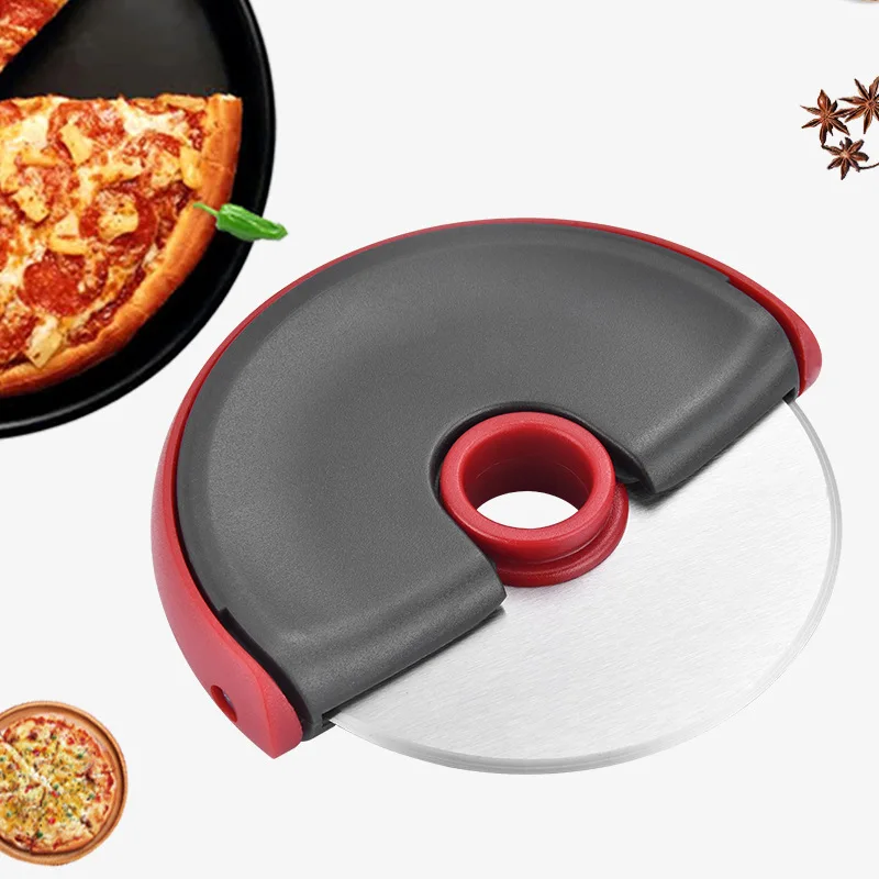 

Kitchen Gadget Stainless Steel Pizza Cutter Wheel With Protective Blade Guard