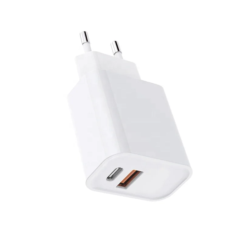 

New Arrival PD20W USB A Type C US AU EU UK Plug PD Charger USB Adapter Charger Type C Home Charger Fast Charging Wholesale, Black white and custom color