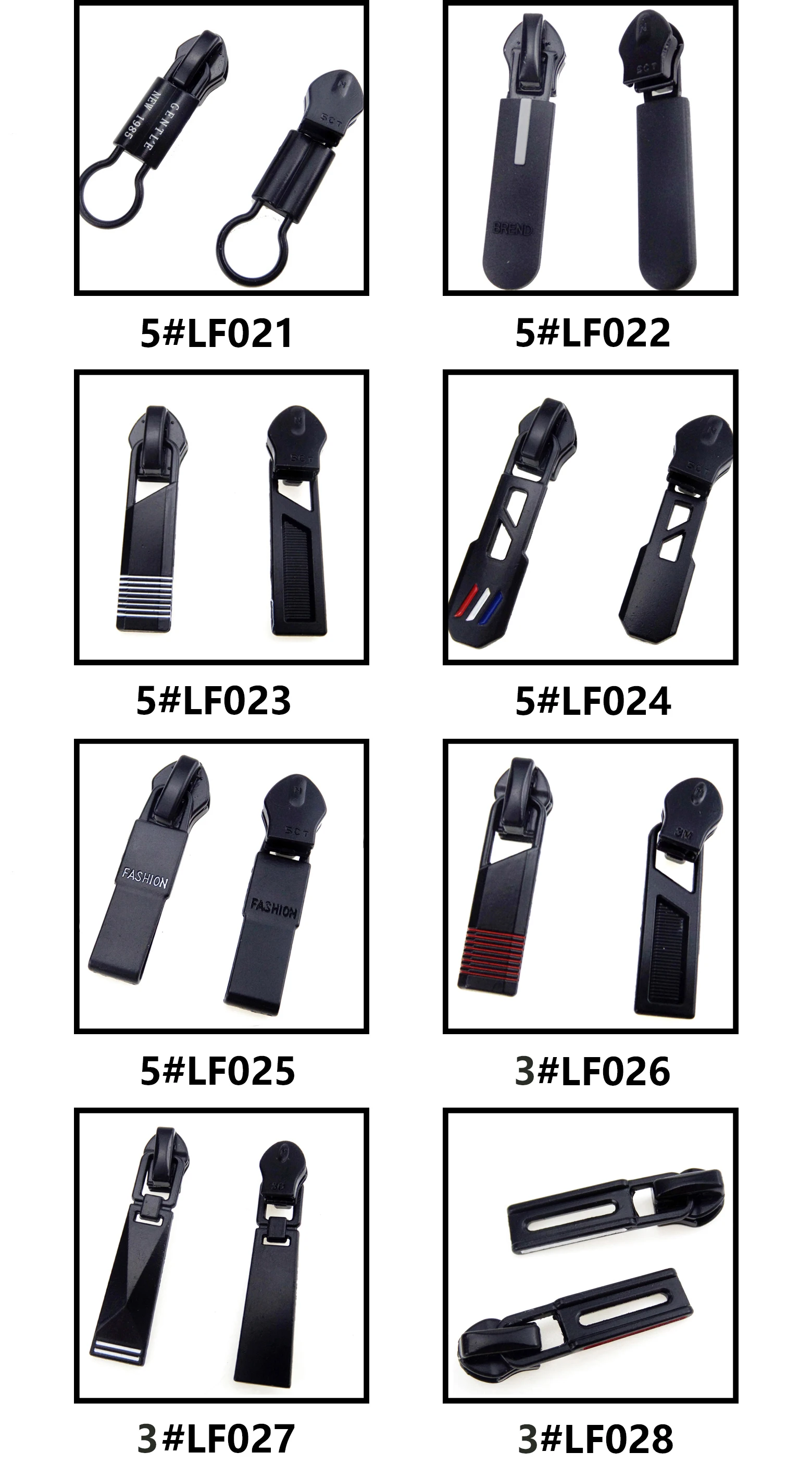 Custom 3 Black Zinc Alloy Waterproof Zipper Slider Zipper Puller For