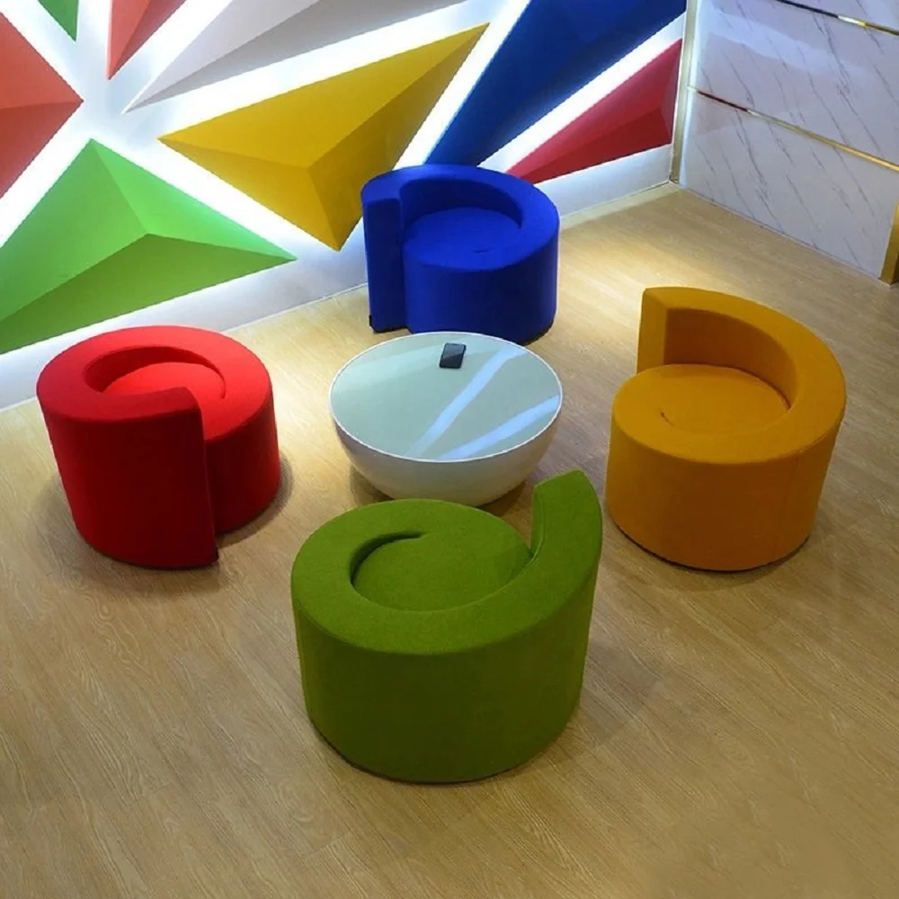 Modern Design Sectional Sofa Lounge Sofa Office Waiting Round Sofa