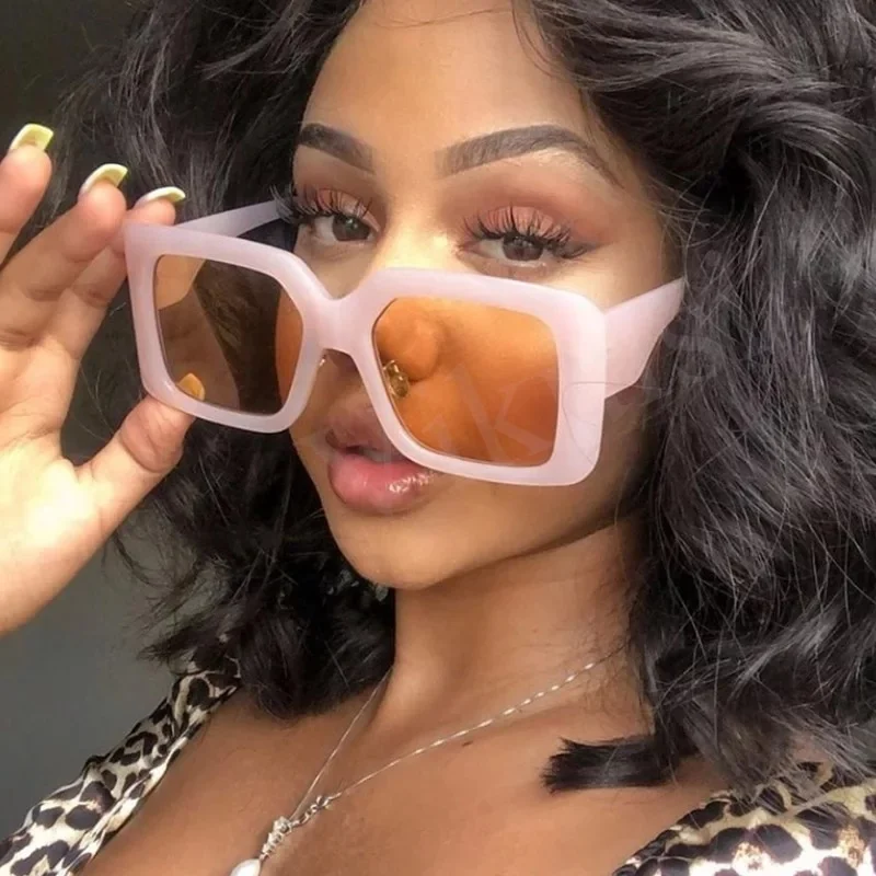 

Oversize Square Sunglasses Women Fashion Retro Gradient Sun Glasses 2021 Men Blue Big Frame Glasses Vintage Eyewear UV400, Multiple