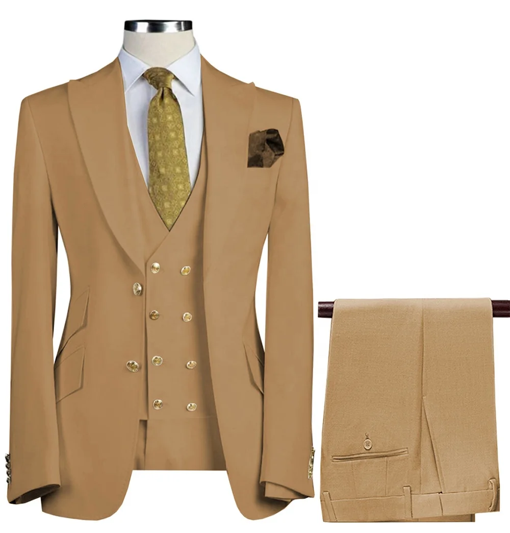 

2022 New Brown Costume Homme Luxury Casual Men Suits 2 PCS