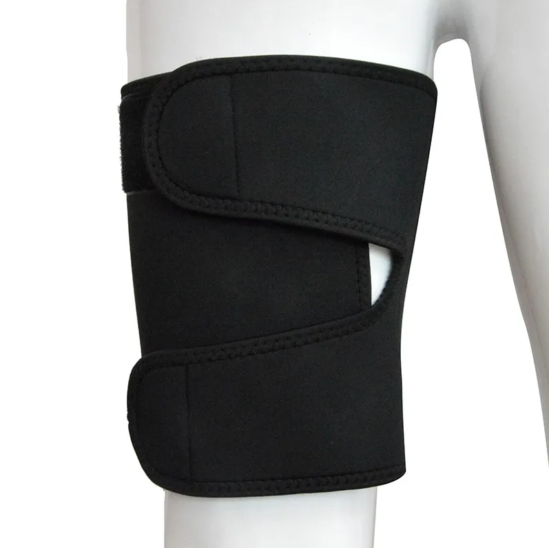 

Stocked Thigh guard brace wraps Compression thigh sleeve Adjustable leg support, Black or customized