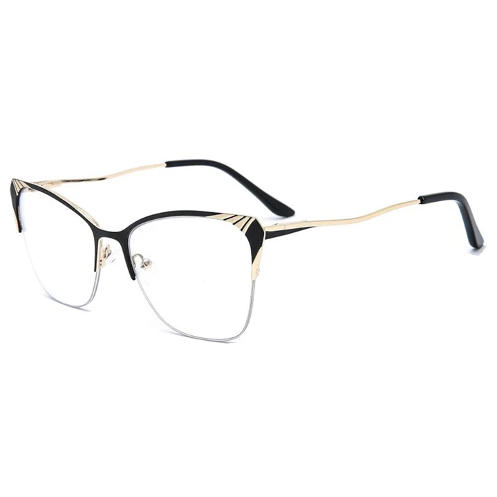 

Trendy Metal Frames Prescription Glasses Blue Light Block Optical Frame Women Eyewear Wholesale, Gold/black/brown/red/pink