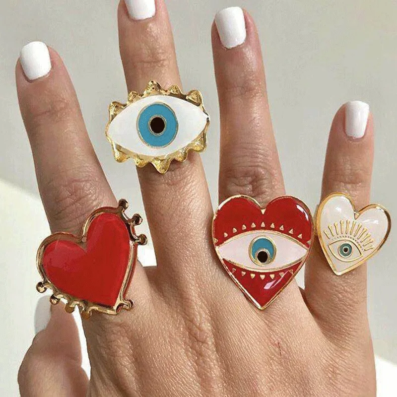

Fashion gold eye Heart Ring set for women Wholesale N911248, Picture
