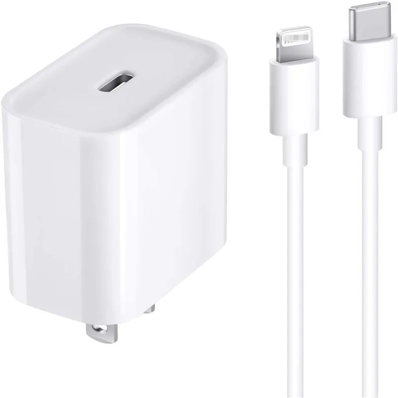 

18w pd usb-c to iphone cable fast charger 18W/20 USB-C type-c PD Charger Power Adapter Charger For iPhone 12 Fast char