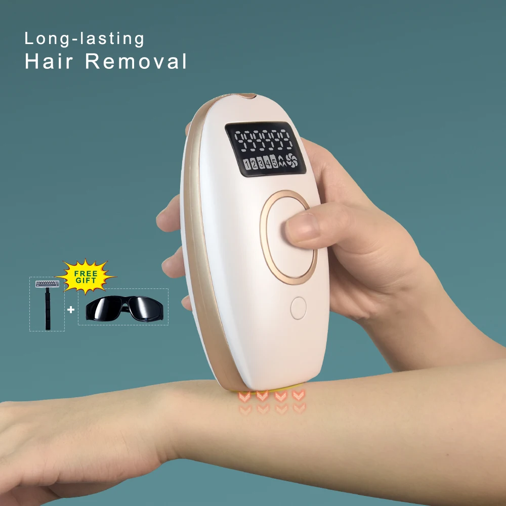 

2021 Amazon new arrivals professional 999999 flashes diode permanent painless ipl hair removal, White, green