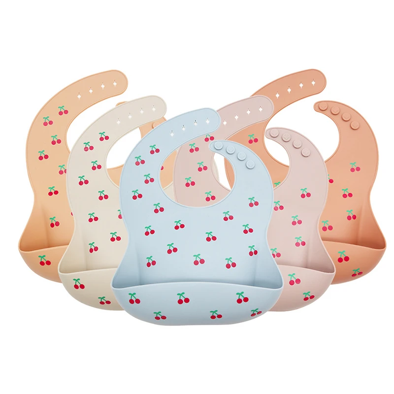 

Custom Logo personalise printing Eco friendly Soft Easy Clean waterproof baby bibs silicone, Orange blue gray pink orange