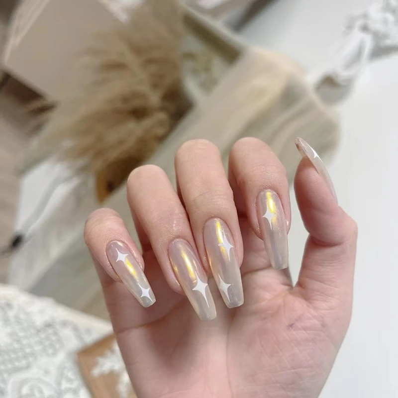 

french tip press on nails full nail cover false long false nail